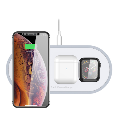 2020 Hot Sale 3-in-1 Wireless Charger for Mobile Phone/  Watch/ earphone